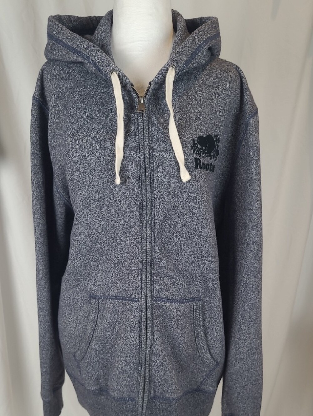 Roots Athletics Classic Salt & Pepper Full-Zip Hoodie - Size Large